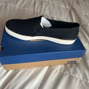 🖤 10W Women's Double Decker Black Slip On Sneaker